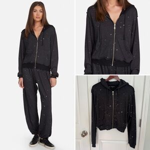 Michael Lauren Everado Black Zip Up Hoodie